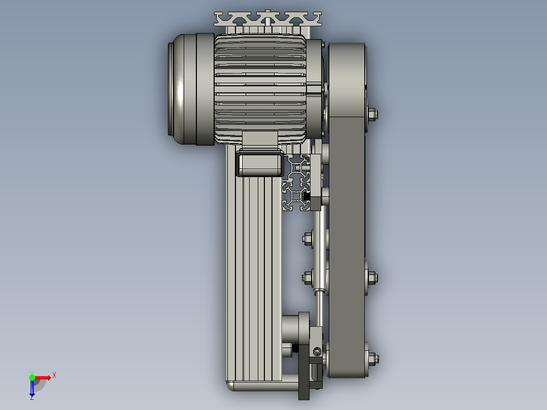 带式磨床三维模型俯视图