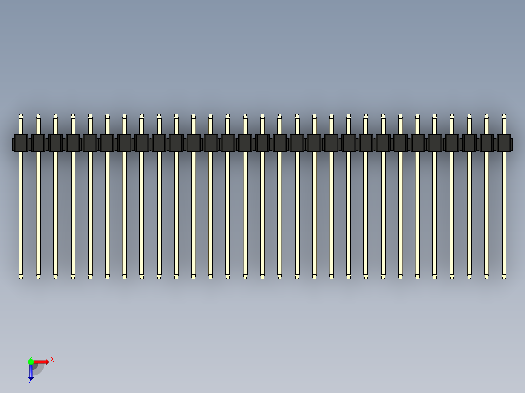 彩色公头100mil（2.54mm）系列-DS1021_black_3x29p_100mil_Type19_rev1.0俯视图