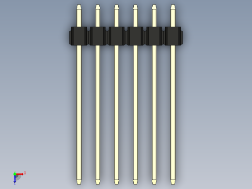 彩色公头100mil（2.54mm）系列-DS1021_black_3x06p_100mil_Type19_rev1.0俯视缩略图