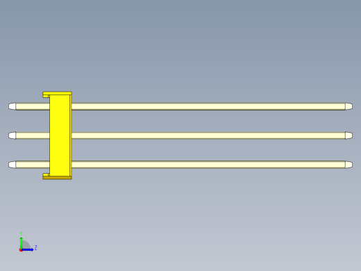 彩色公头100mil（2.54mm）系列-DS1021_yellow_3x13p_100mil_Type43_rev1.0左视缩略图