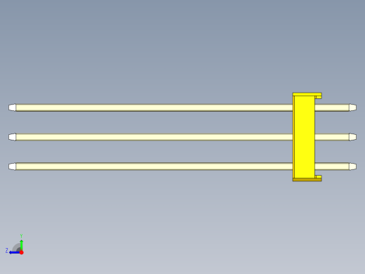 彩色公头100mil（2.54mm）系列-DS1021_yellow_3x13p_100mil_Type43_rev1.0右视缩略图
