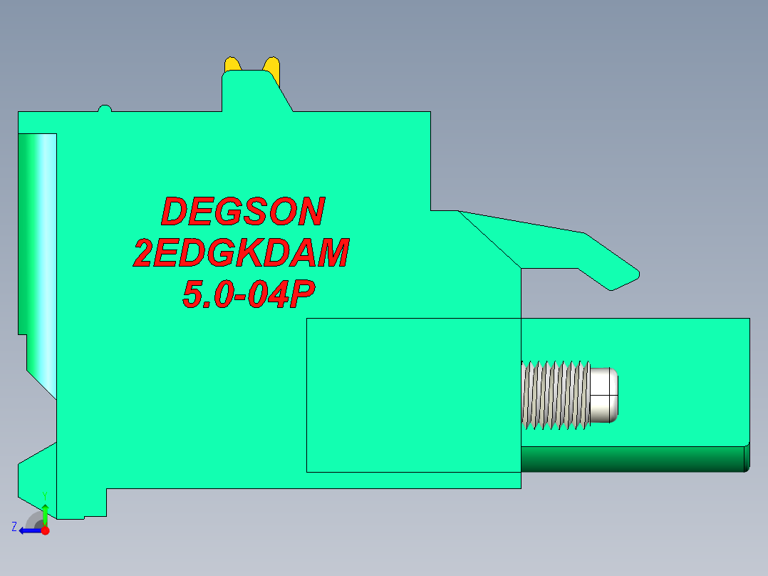 DEGSON 2EDG（M） 系列 5.0mm 螺丝锁紧可插拔接线端子组-2EDGKDAM-5.0-04P-14-00AH右视图