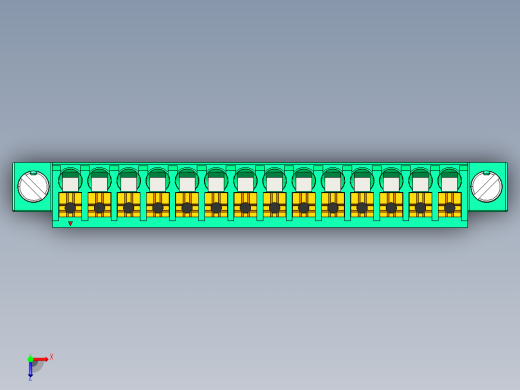 DEGSON 15EDG（公头） 3.5mm 螺钉锁紧，插拔式接线端子 FullPack-15EDGKNM-3.5-14P-14-00AH俯视缩略图