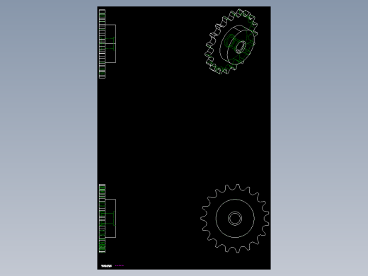 鏈輪惰輪(鋼材制)WIS-S-2D多系列多零件图纸模型