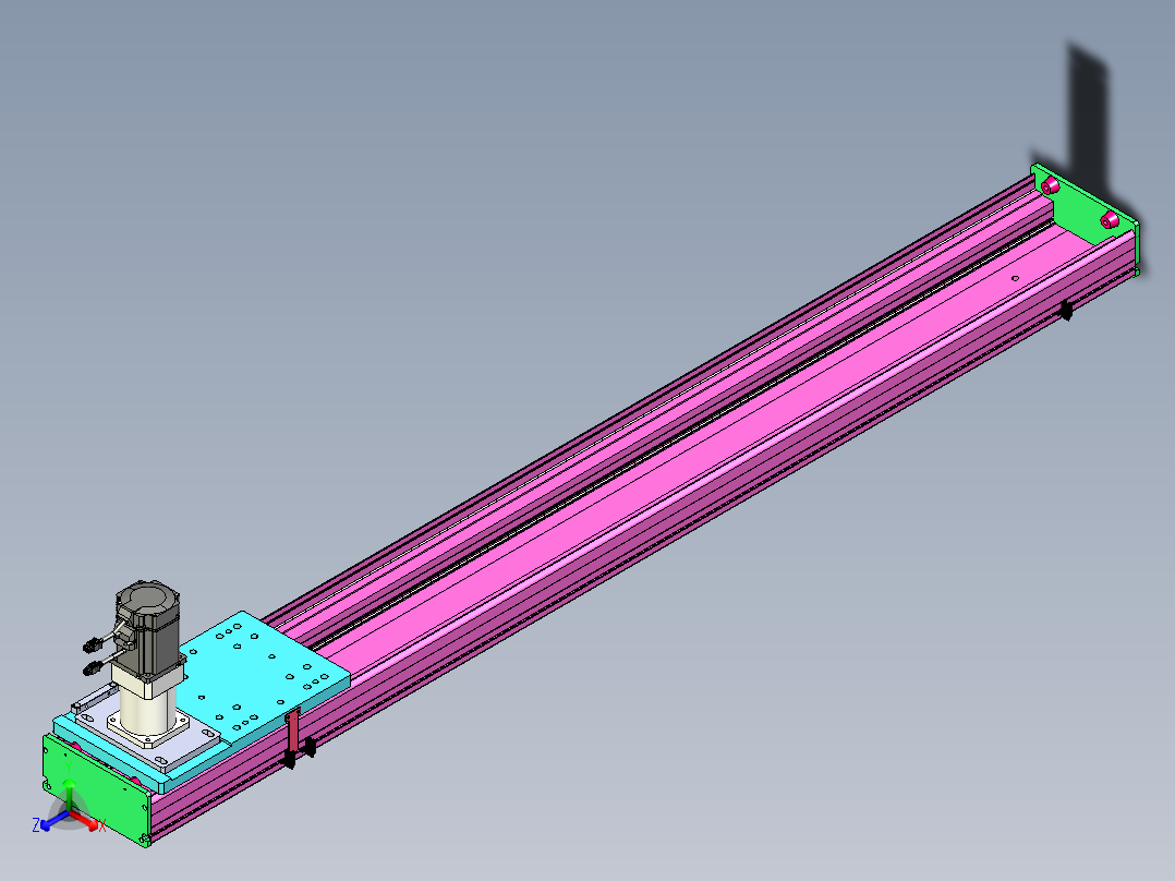 东锦齿条传动DH210G-L167-S1550-BU-减速机+P750W主视图