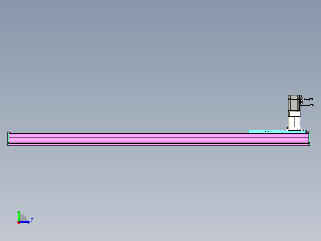 东锦齿条传动DH210G-L167-S1550-BU-减速机+P750W左视图