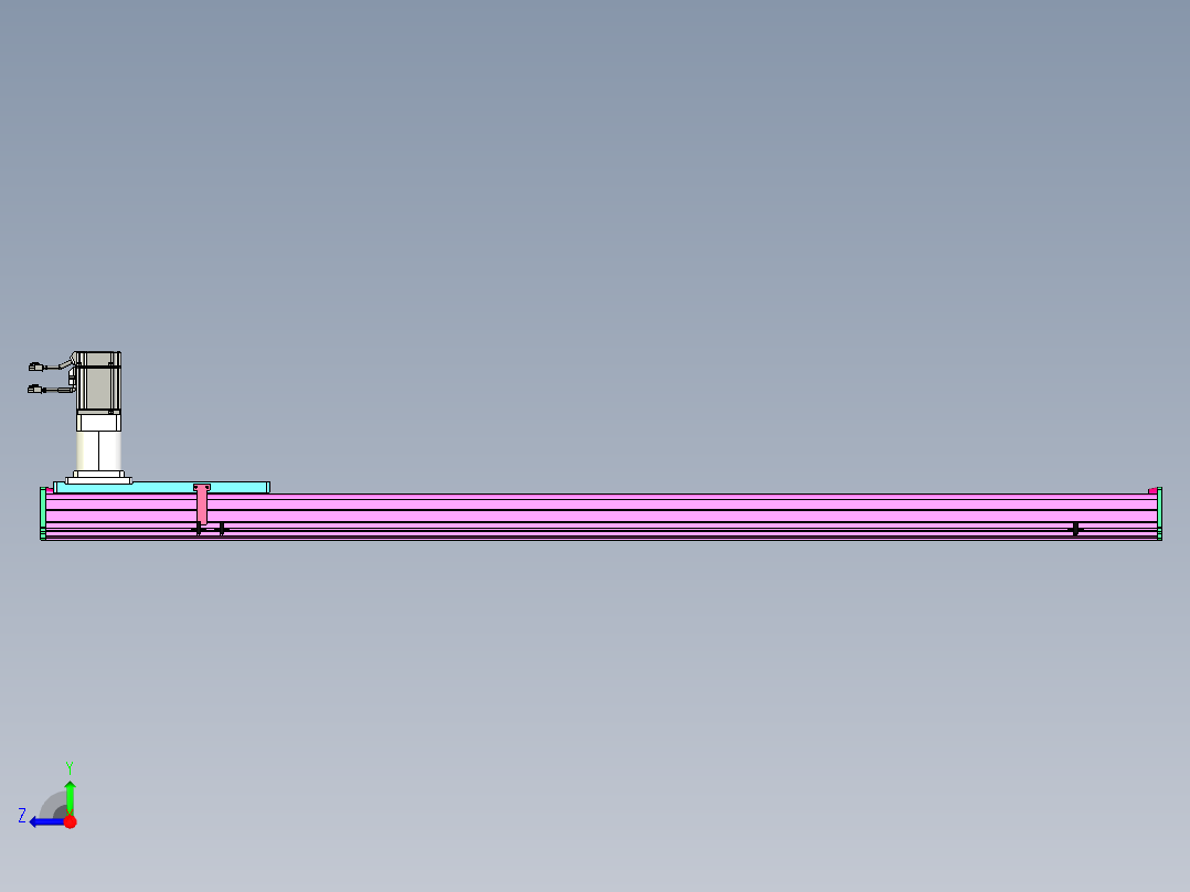 东锦齿条传动DH210G-L167-S1550-BU-减速机+P750W右视图