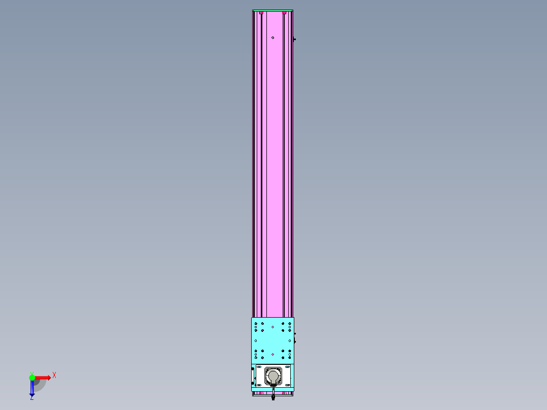 东锦齿条传动DH210G-L167-S1550-BU-减速机+P750W俯视图