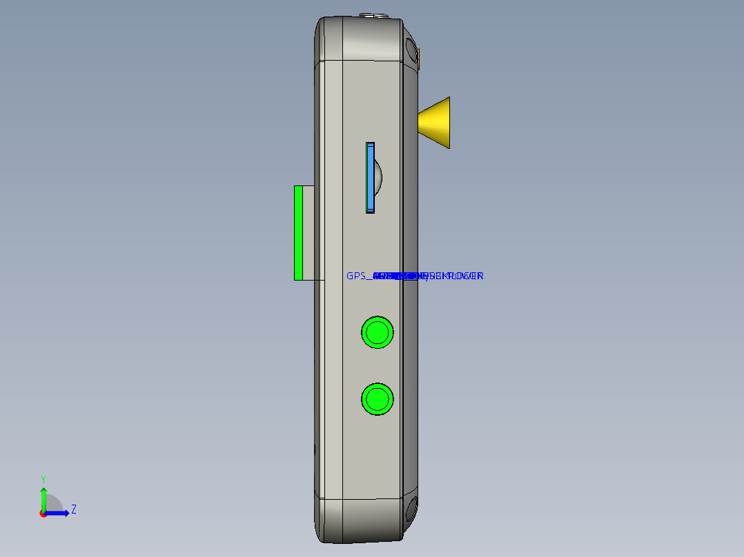 完整的GPS导航仪（包含PCBA）左视图