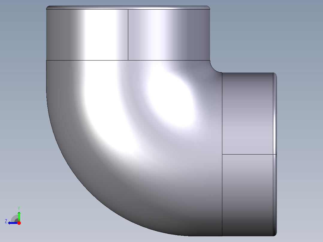 1GIFV 90°肘与溶剂焊接插座和BSP螺纹母端R右视图