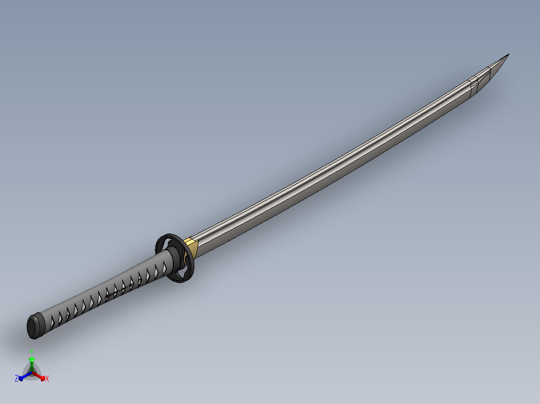 剑、宝剑(114)正等轴测图