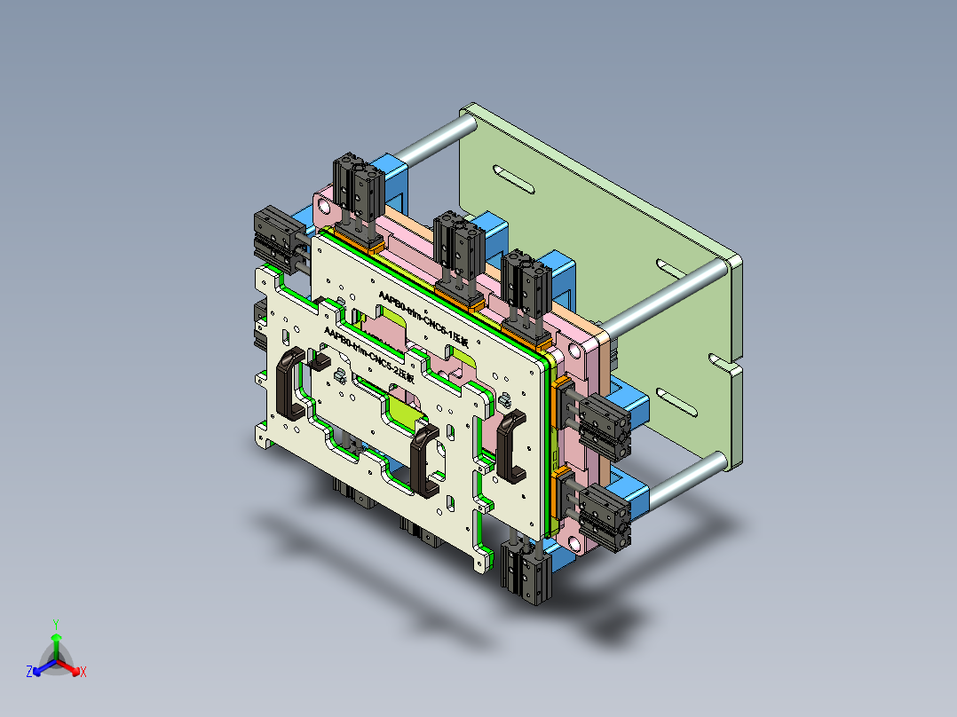 AAPB0-TRIM-笔记本CNC工装夹具三维模型CNC5-0302主视图