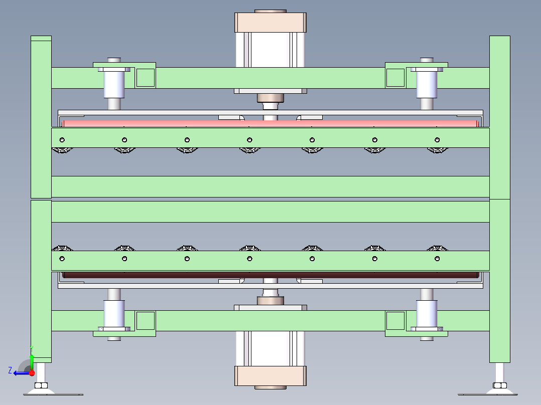 双层运动滚筒输送线sw17可编辑右视图