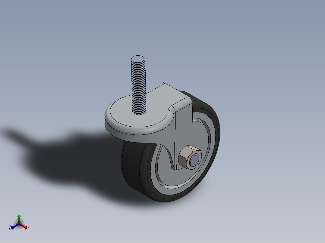 脚轮子正等轴测图