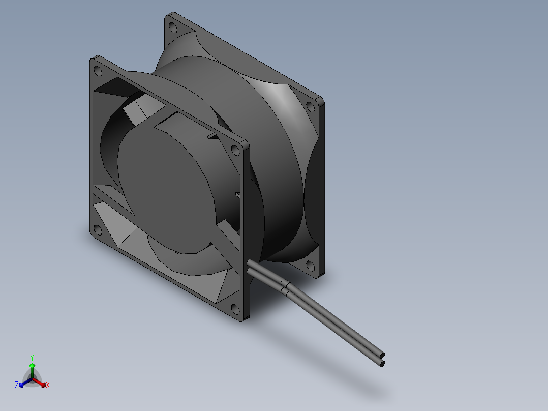 扇热风扇80mm正等轴测图