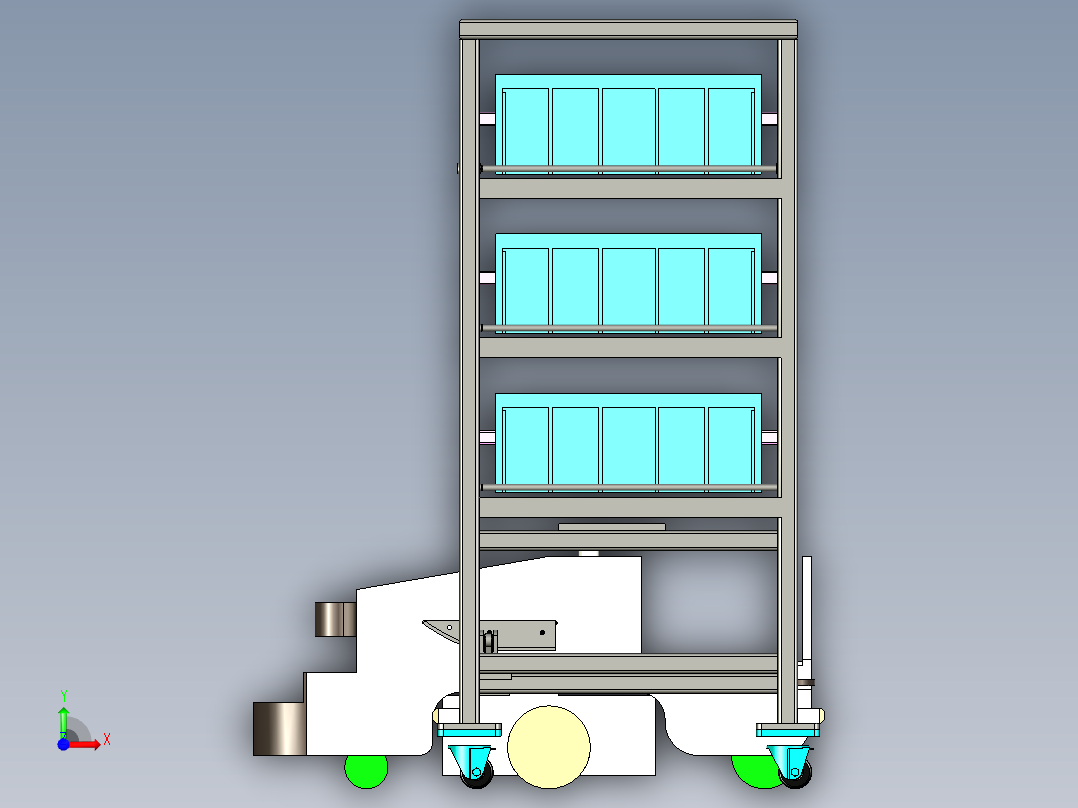 货架输送小车设计前视图