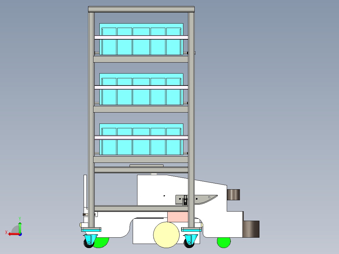 货架输送小车设计后视图