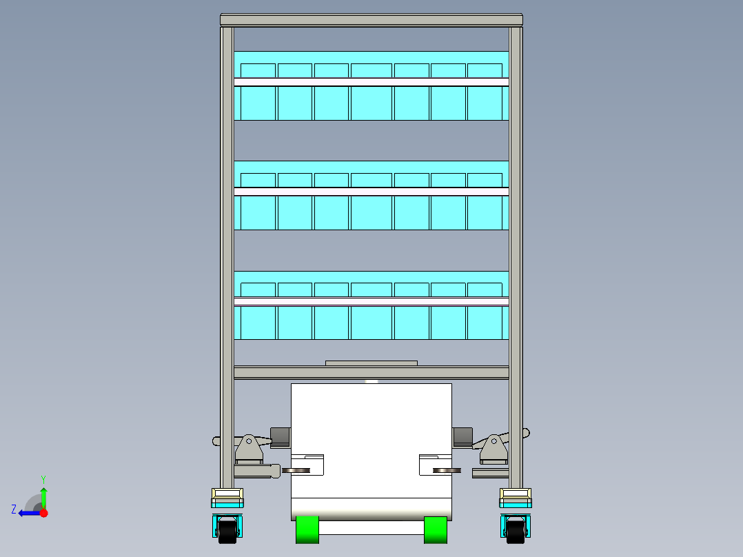 货架输送小车设计右视图