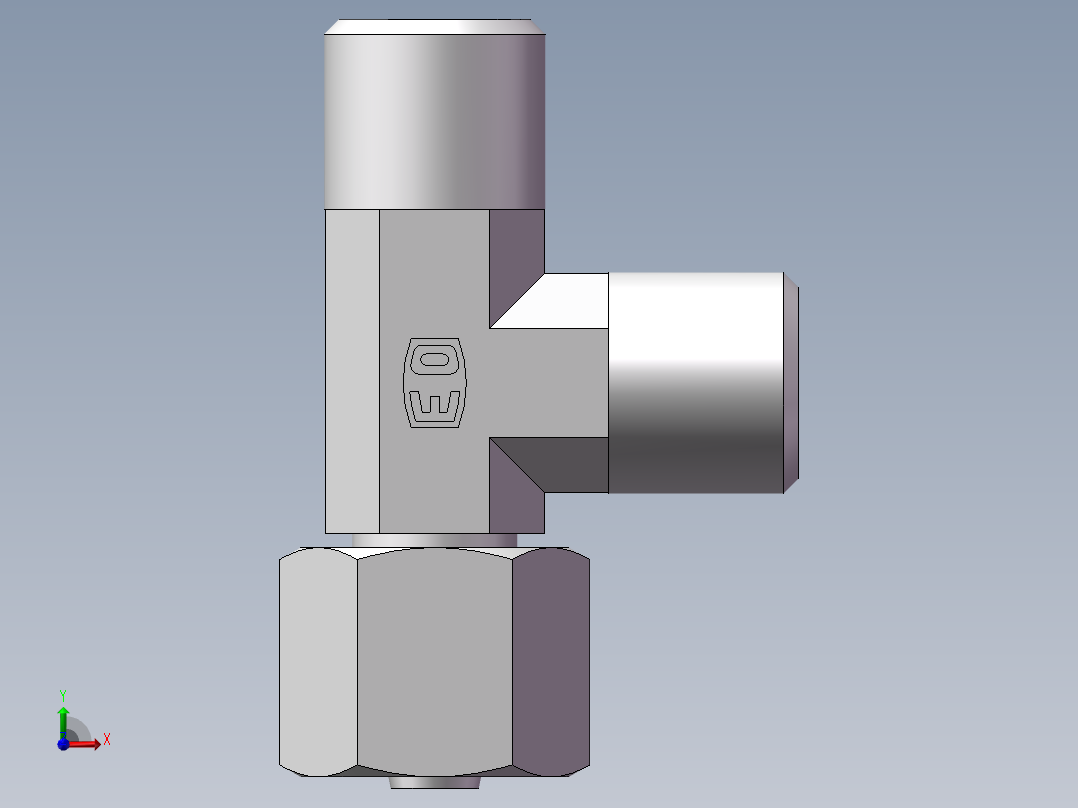 CC+CD 三通组合接头、CD-14前视图