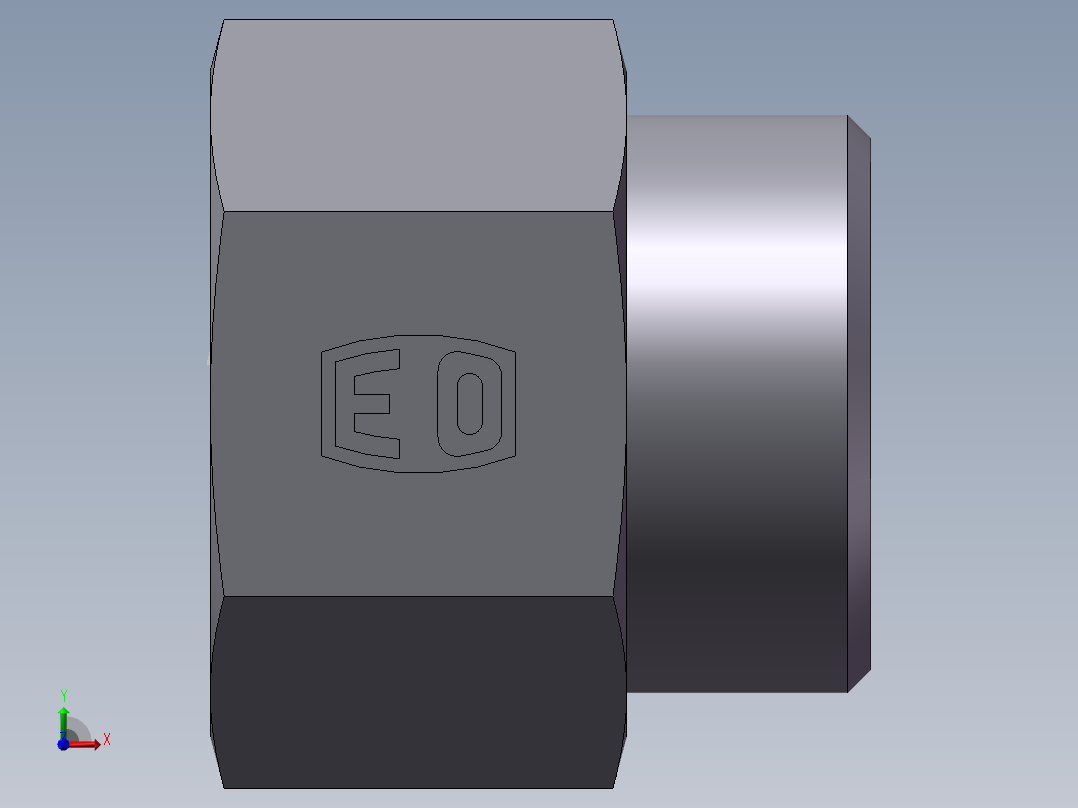 直通内螺纹接头、5DB-52-24前视图