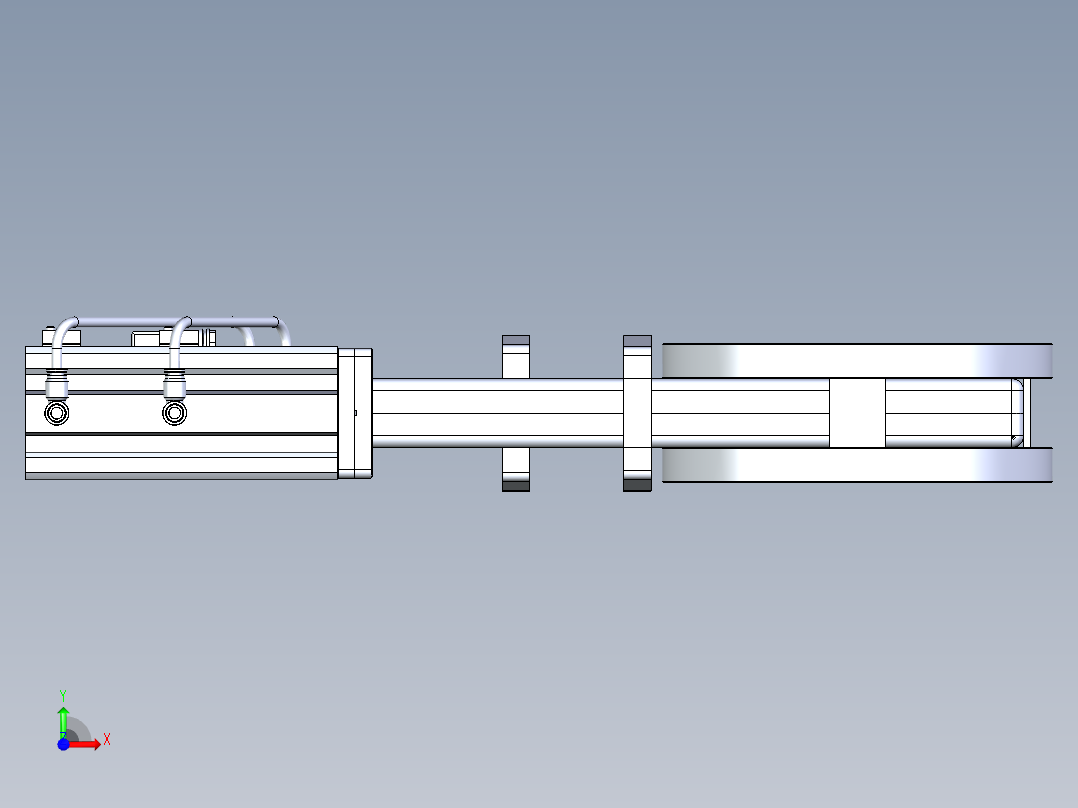 中科仪CCQ-150A.00气动插板阀三维模型前视图