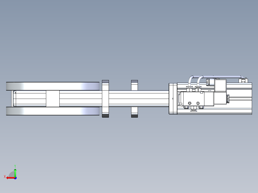 中科仪CCQ-150A.00气动插板阀三维模型后视图