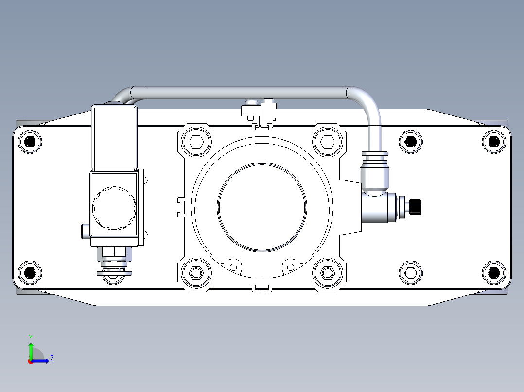 中科仪CCQ-150A.00气动插板阀三维模型左视图
