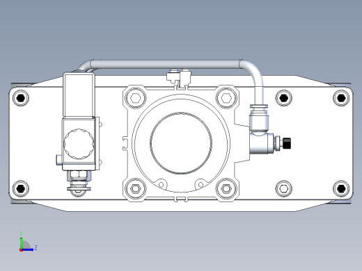 中科仪CCQ-150A.00气动插板阀三维模型左视缩略图