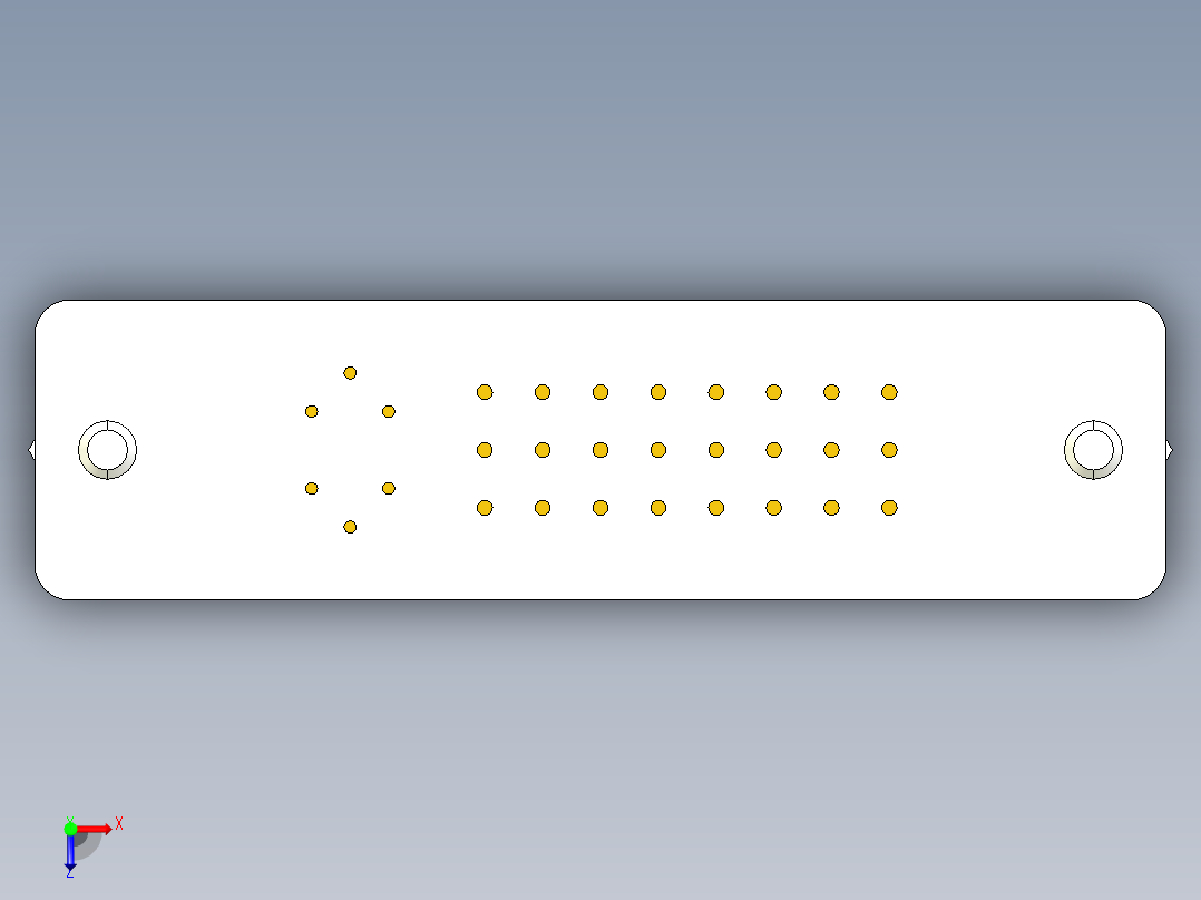 A0002514-DS1091-02 或 CA-29DVISIV-A-2 DVI 垂直安装插座俯视图
