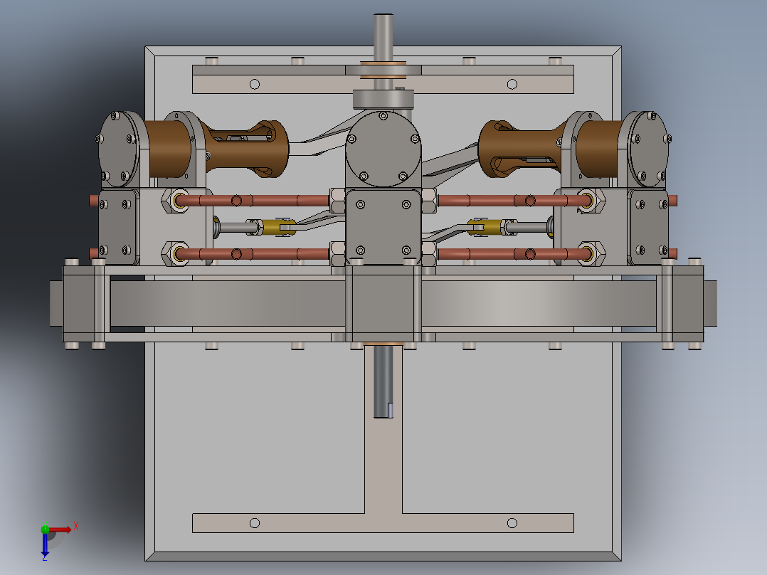 蒸汽机6-cylinder-radial-steam-engine-1833-模型格式为 sw stp俯视图