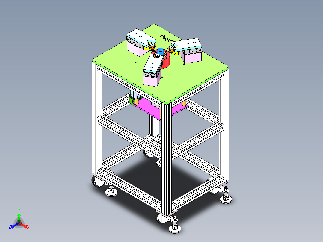 燃油泵铝壳封边机正等轴测图