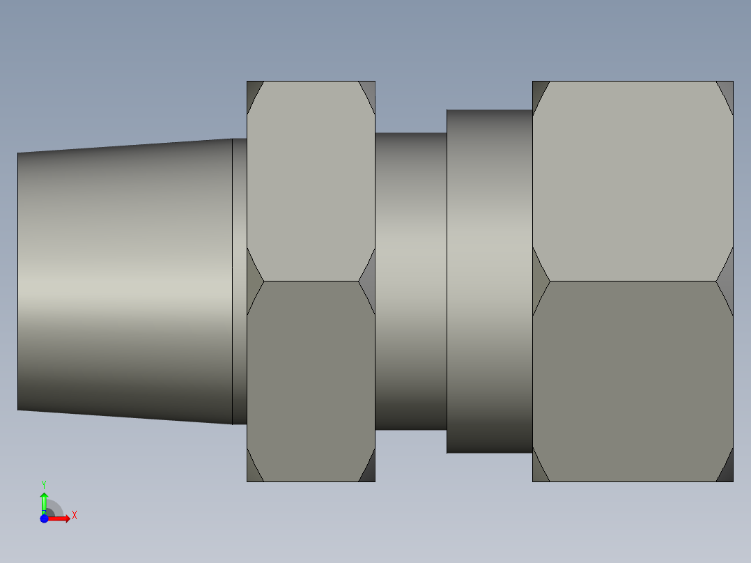 SK-T6(R18)卡套直通接头前视图