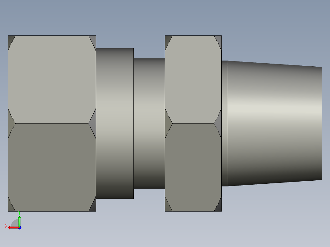 SK-T6(R18)卡套直通接头后视图