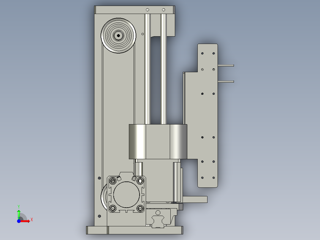 模组载流片组装预焊装置前视图