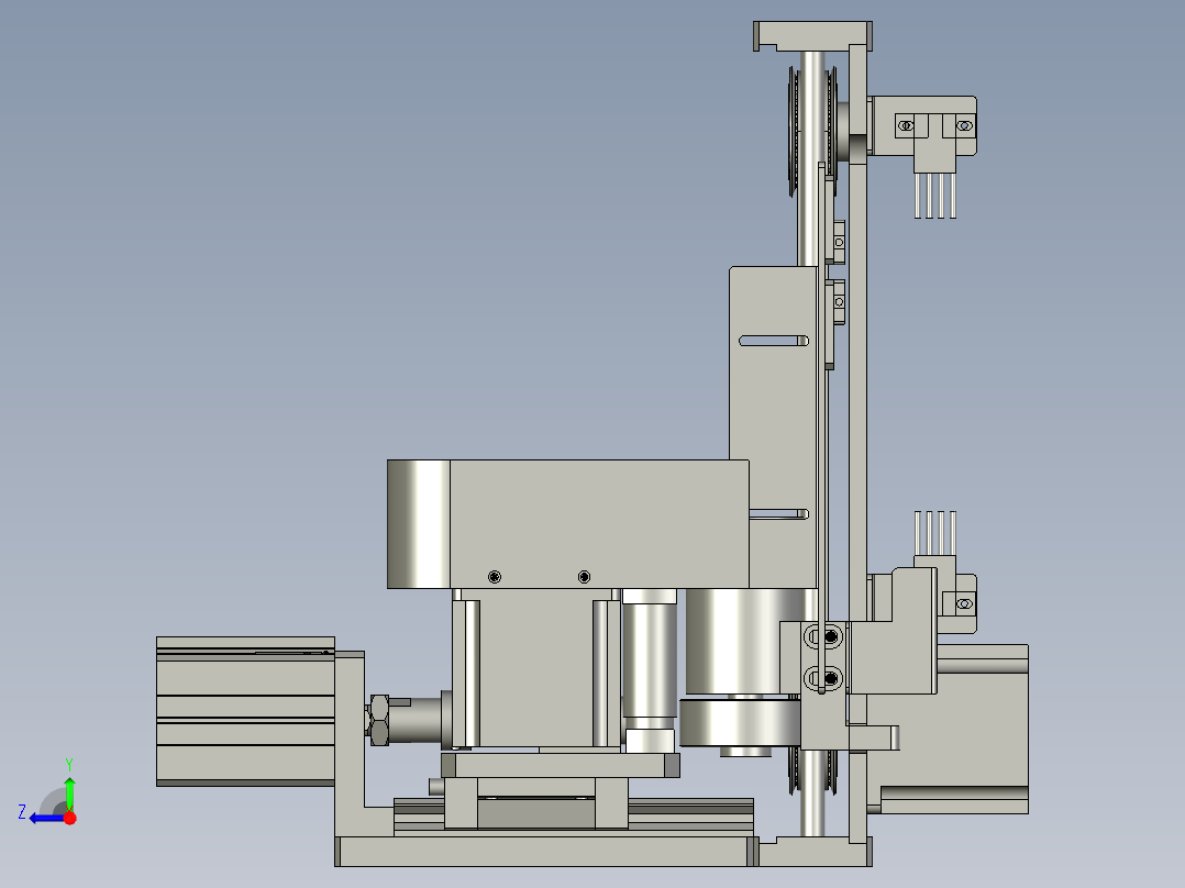 模组载流片组装预焊装置右视图