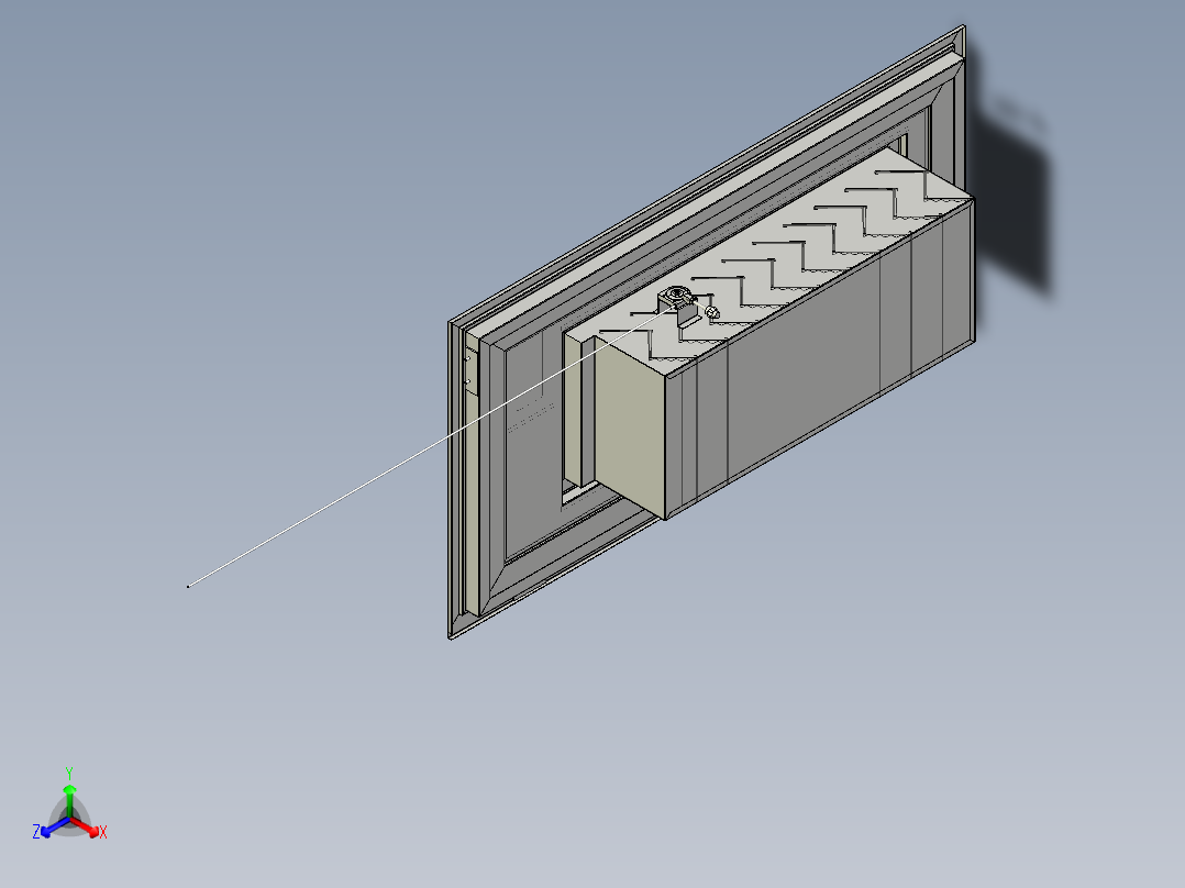 带百叶窗单开门主视图