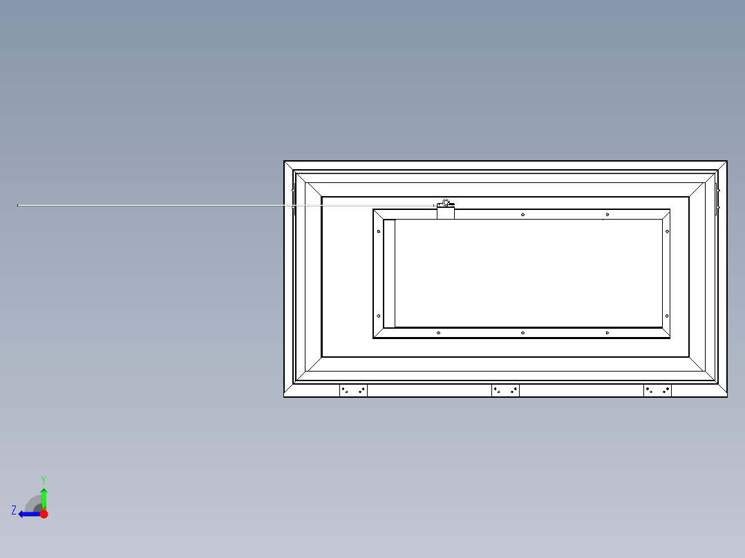 带百叶窗单开门右视图