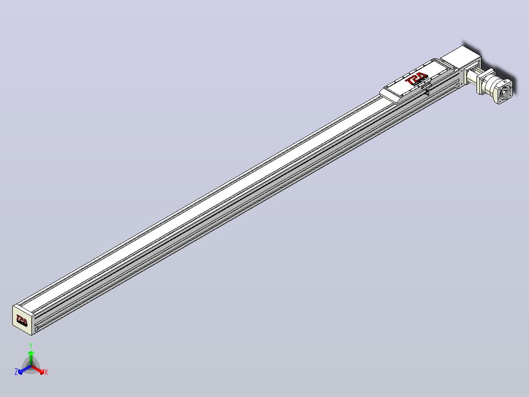 伺服电机集成皮带传动直线执行器TPA-OCB-120-224-L2150-DL-J90-N3正等轴测图
