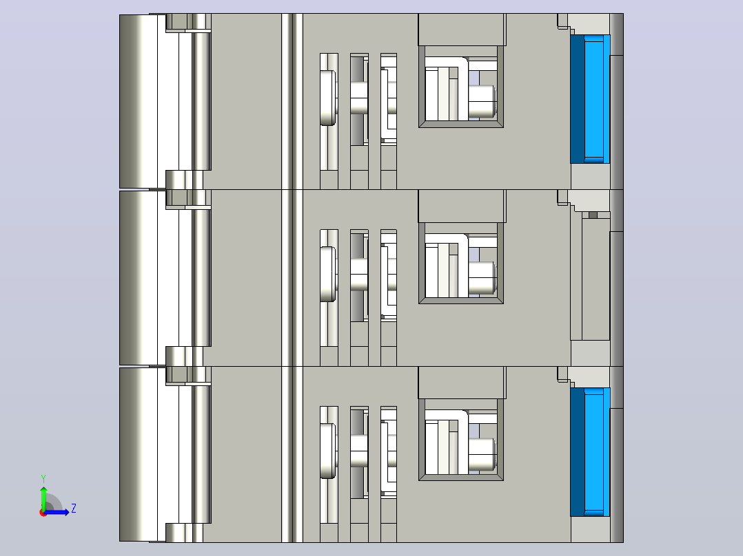 NRT28-63 3P熔断器支持件-底座三维模型 202012左视图