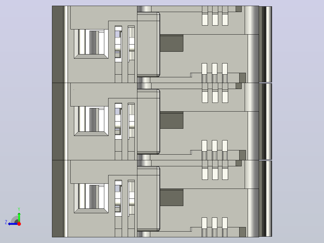NRT28-63 3P熔断器支持件-底座三维模型 202012右视图