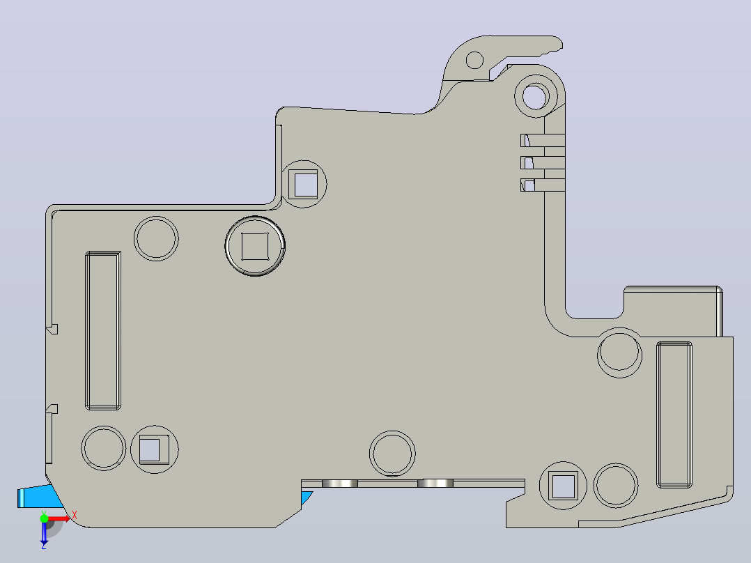 NRT28-63 3P熔断器支持件-底座三维模型 202012俯视图