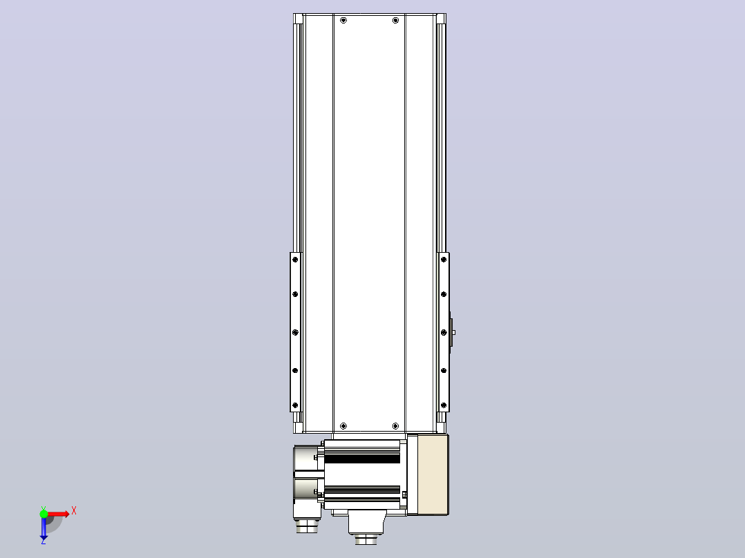 皮带直线轴半封闭可选导轨TPA-HNB-220D-176-L200-RU-Y-P1K-N3俯视图