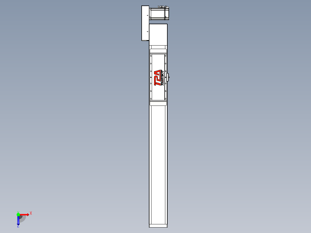 伺服电机集成皮带传动直线执行器TPA-OCB-120-224-L650-MR-P75-N3俯视图