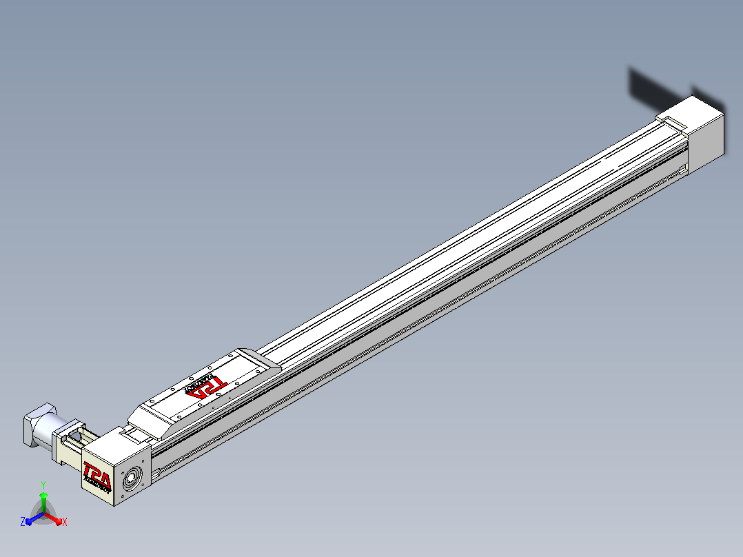 伺服电机集成皮带传动直线执行器TPA-OCB-80-140-L950-DL-J60-N3正等轴测图