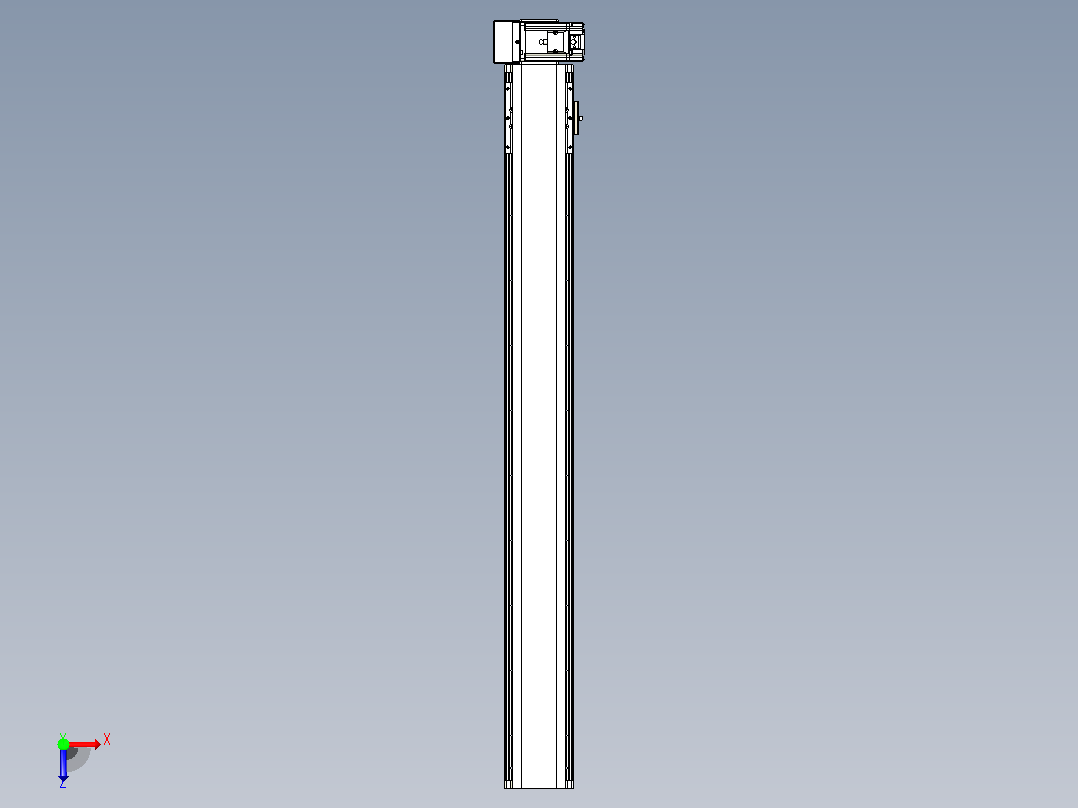 皮带直线轴半封闭可选导轨TPA-HNB-105D-90-L900-RU-Y-P20-N3俯视图