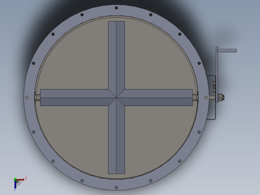 手动风门 百页窗 管道 阀门 气动件 solidwork三维建模 UG3D图俯视缩略图