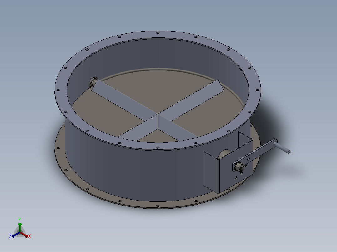 手动风门 百页窗 管道 阀门 气动件 solidwork三维建模 UG3D图正等轴测图