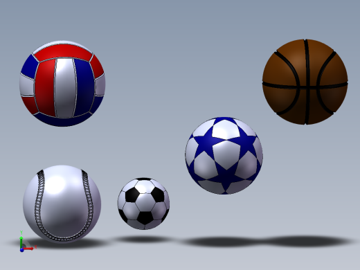足球_排球_篮球_棒球 3D模型合集