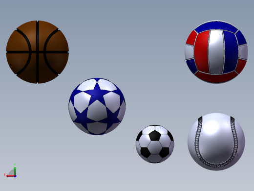 足球_排球_篮球_棒球 3D模型合集后视缩略图