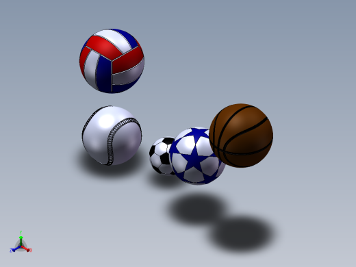 足球_排球_篮球_棒球 3D模型合集正等轴测缩略图